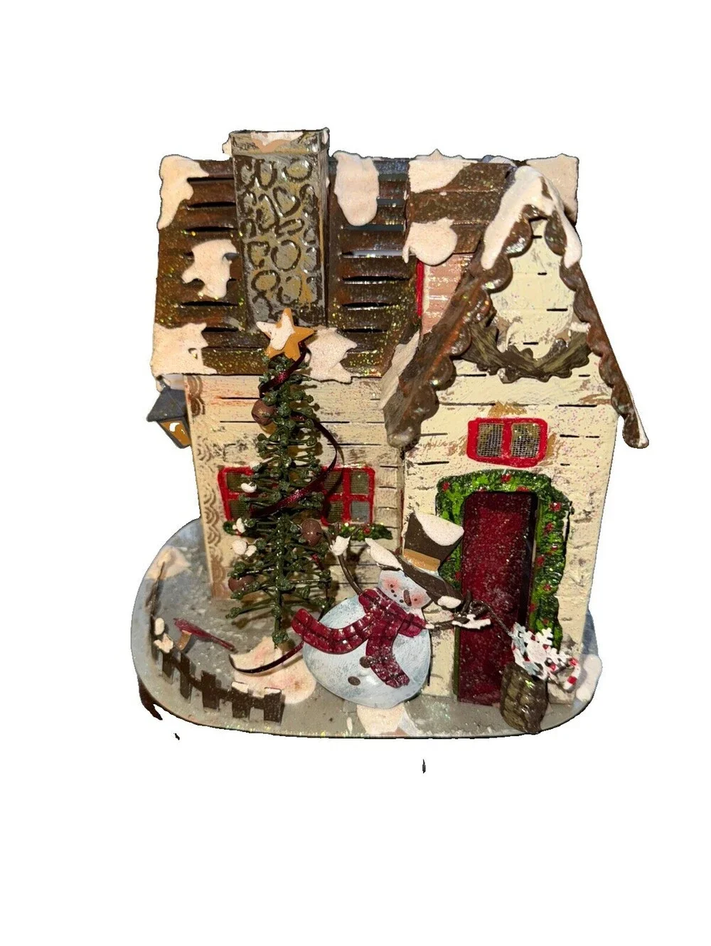 Vintage Metal Tealight Holder Christmas Village House Kohl's Retired